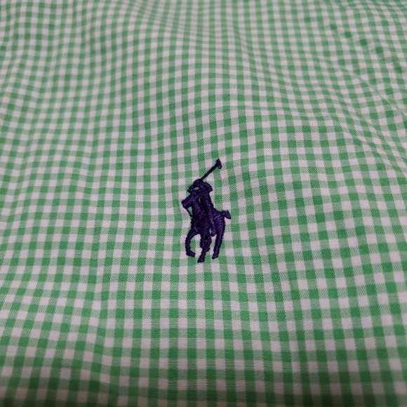 Polo Ralph Lauren Mens Medium Gingham Check Blake 2-Ply Long Sleeve Button Shirt - Picture 3 of 6